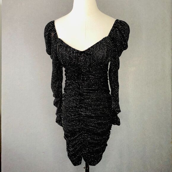 For Love & Lemons X Victoria’s Secret All That Glitters Ruched Mini Dress XS - Picture 3 of 16